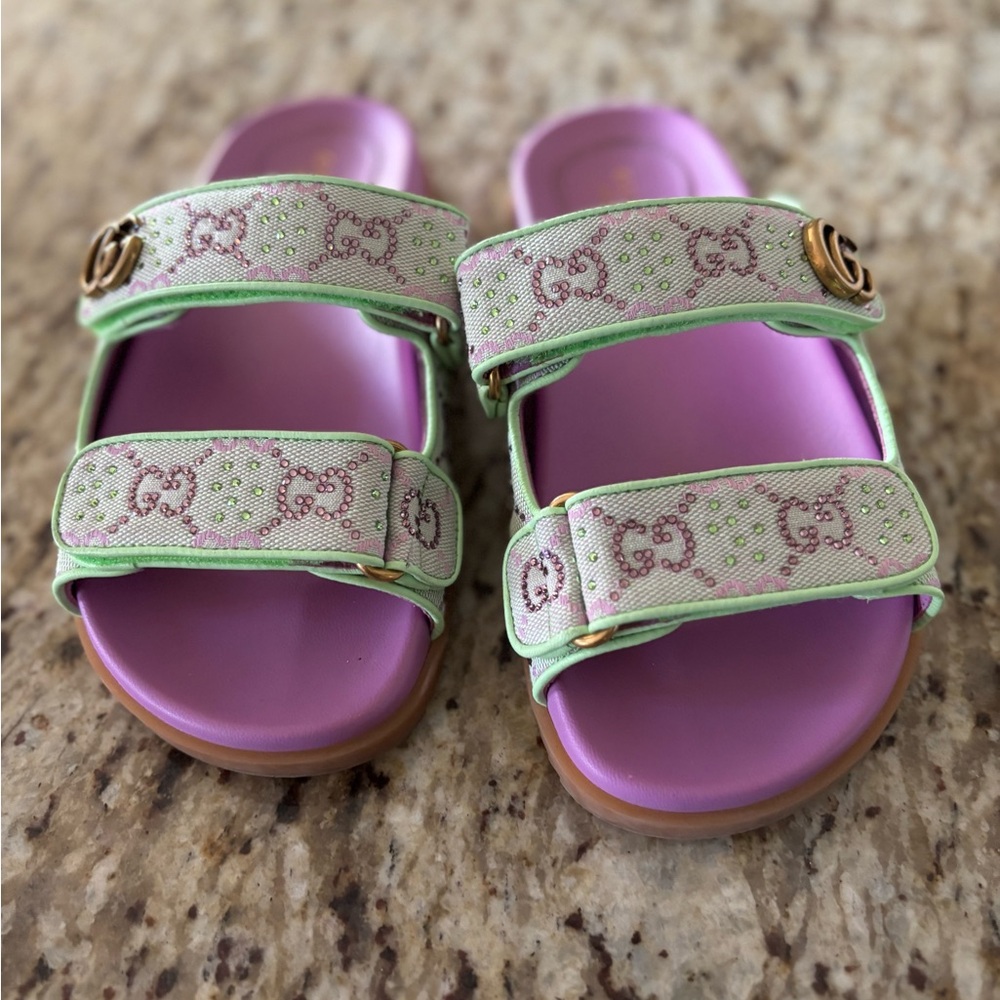 Kids Green and Purple Sandals